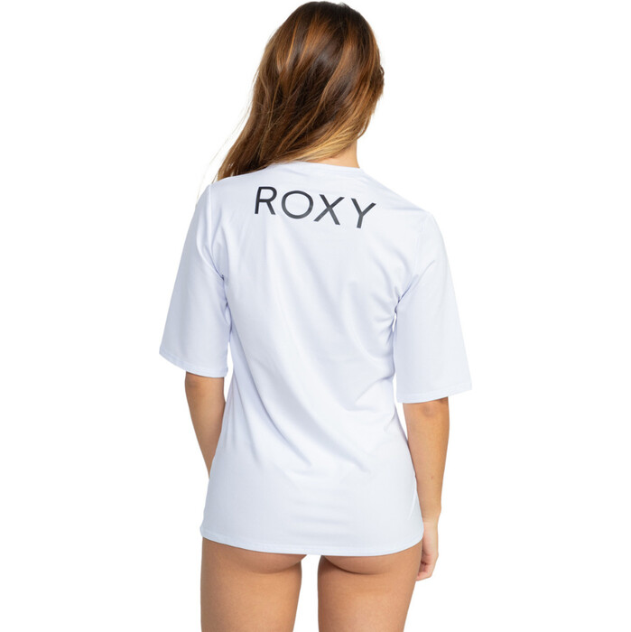 2024 Roxy Womens New Enjoy Waves Short Sleeve Rash Vest ERJWR03702 - Bright White